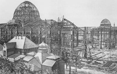 Construction of the Palais des Beaux Arts et des Arts Liberaux for the Exposition Universelle of 1889 by French School
